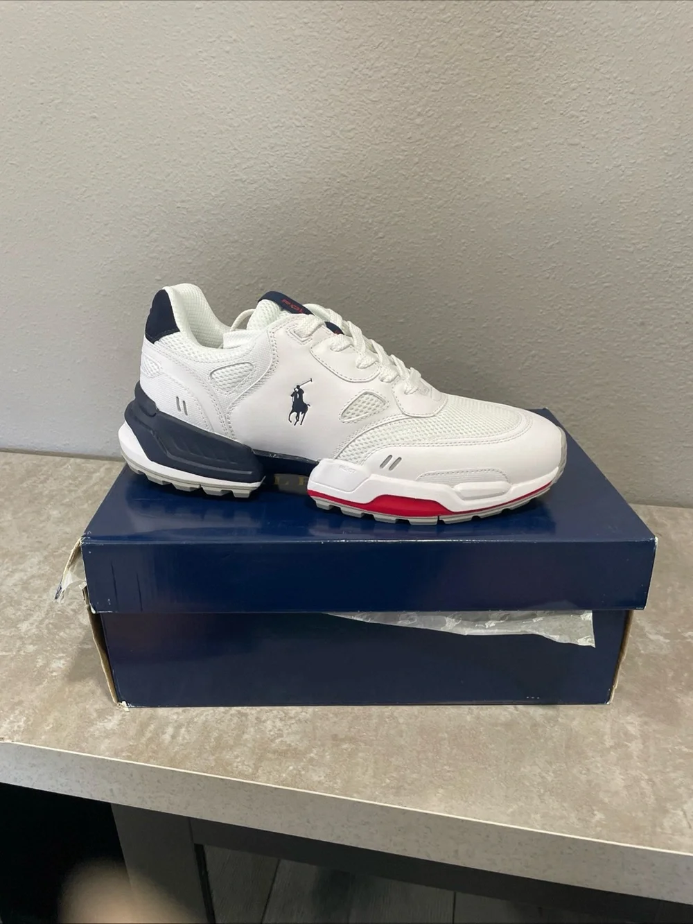 Polo Ralph Lauren JGR PP-SK-ATH Athletic Shoes White/Multi, Size 10